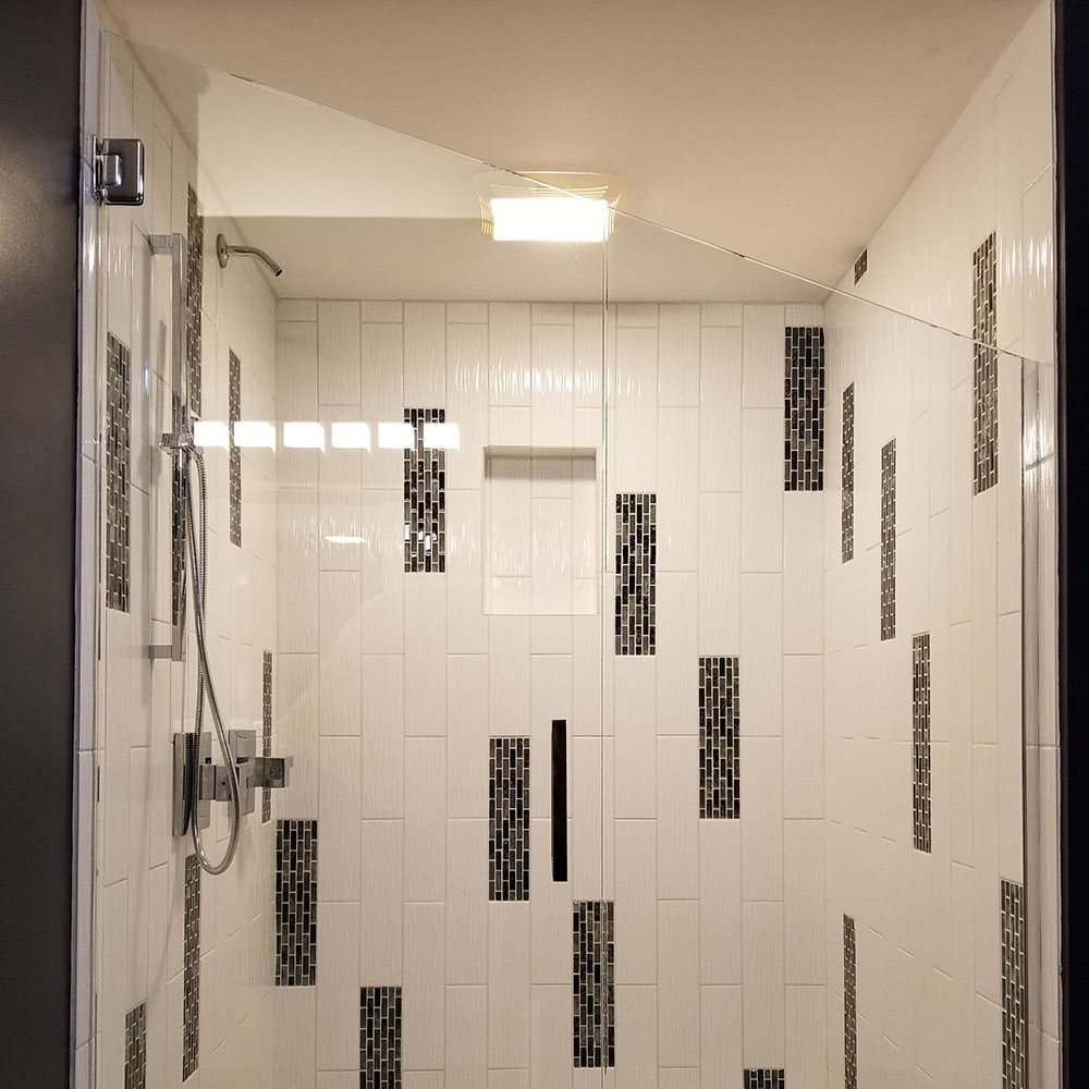 Angled Cut Panel door by The Shower Door Specialists