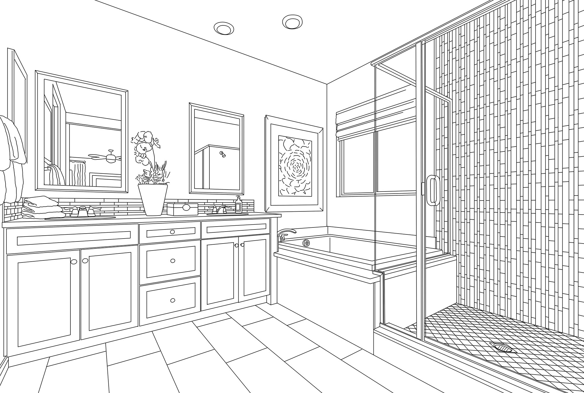 Stage 1 Detailed drawing of a new bathroom