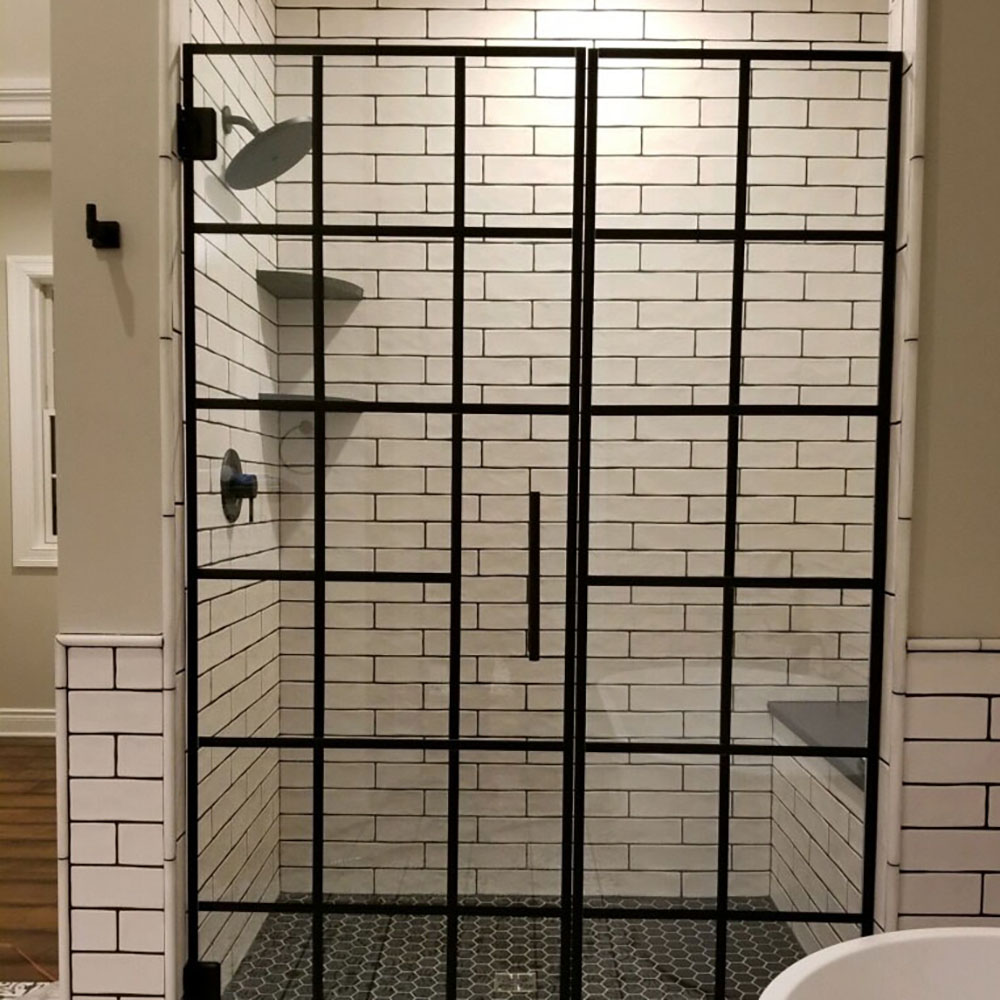 crop of Modern Geometric Panel 2 door by the Shower Door Specialists