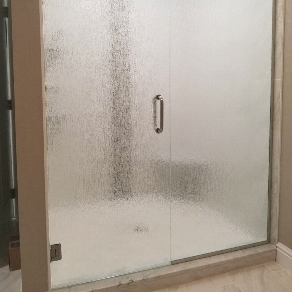 Cropped image of Frosted Glass Panel door by the Shower Door Specialists